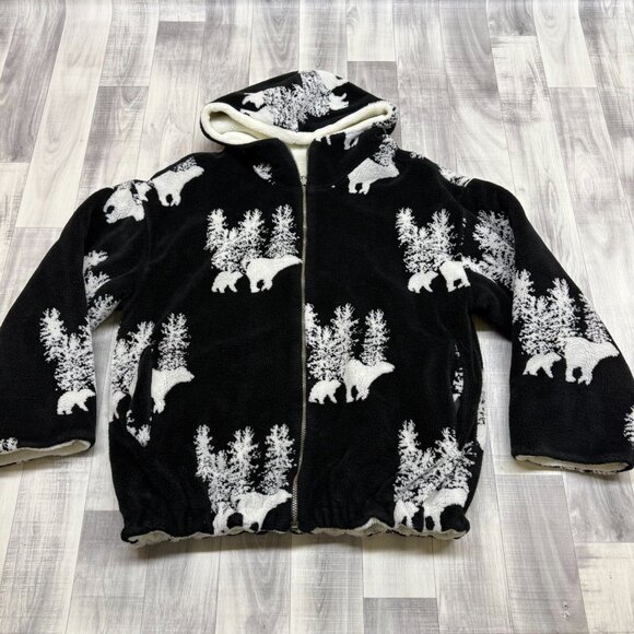 Denali Jackets & Blazers - ✅Womens VTG Denali Sherpa Fleece Reversible Jacket Full Zip Polar Bear/Pine tree